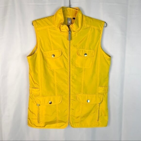 COLUTHA YELLOW SLEEVELESS WINDBREAKER SPRING OUTDOOR JACKET WOMEN SIZE SMALL - Picture 2 of 15